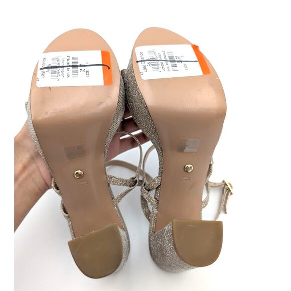 Pelle Moda Patsi 2 Platform High Heel Sandals Women's Gold Size US8M EU39 - Picture 8 of 10